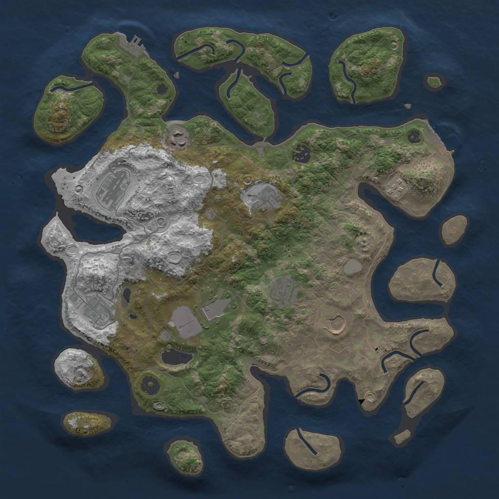 Rust Map: Procedural Map, Size: 4000, Seed: 819131, 17 Monuments