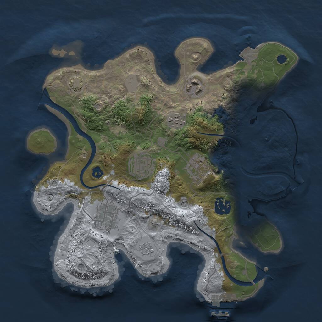 Rust Map: Procedural Map, Size: 2800, Seed: 1885695414, 11 Monuments