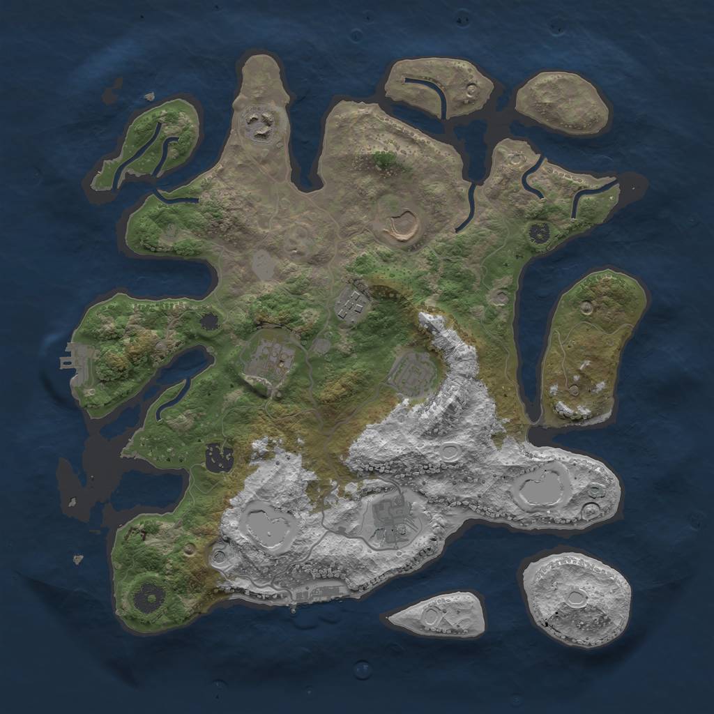 Rust Map: Procedural Map, Size: 3550, Seed: 269895, 15 Monuments