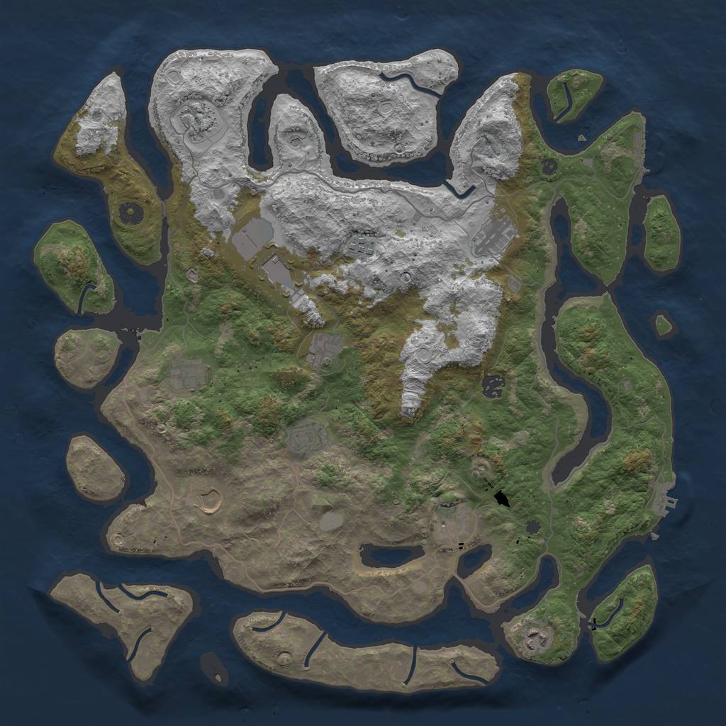 Rust Map: Procedural Map, Size: 4500, Seed: 353, 19 Monuments