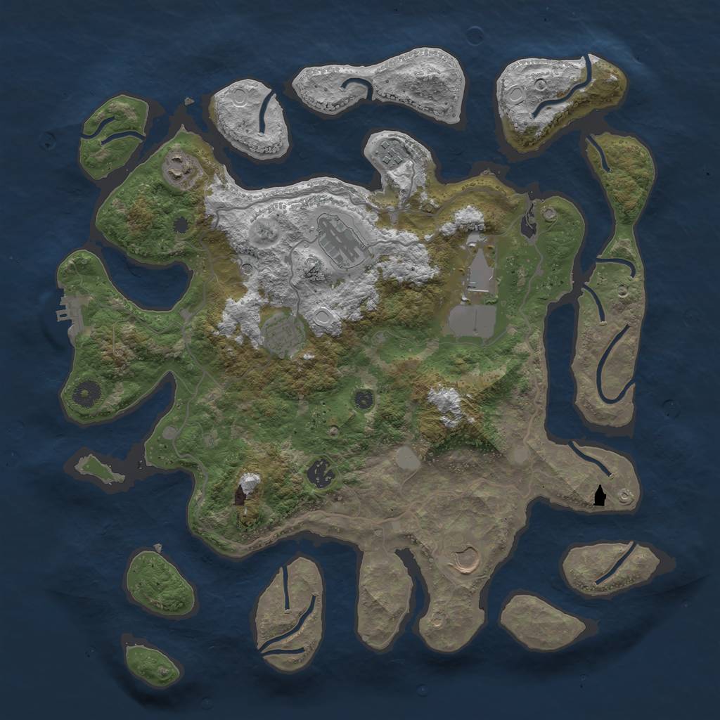 Rust Map: Procedural Map, Size: 4000, Seed: 319616169, 14 Monuments