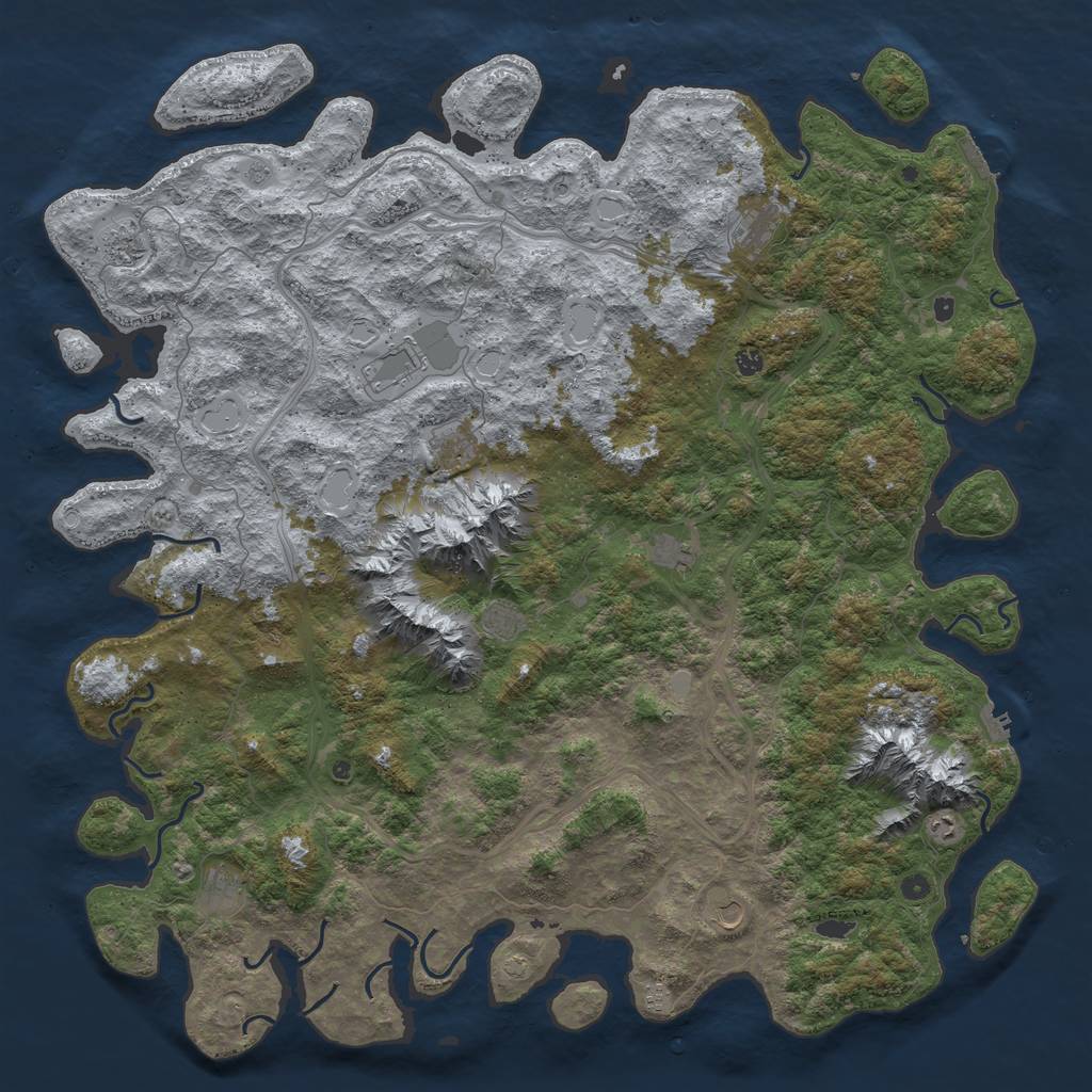 Rust Map: Procedural Map, Size: 6000, Seed: 495060789, 19 Monuments