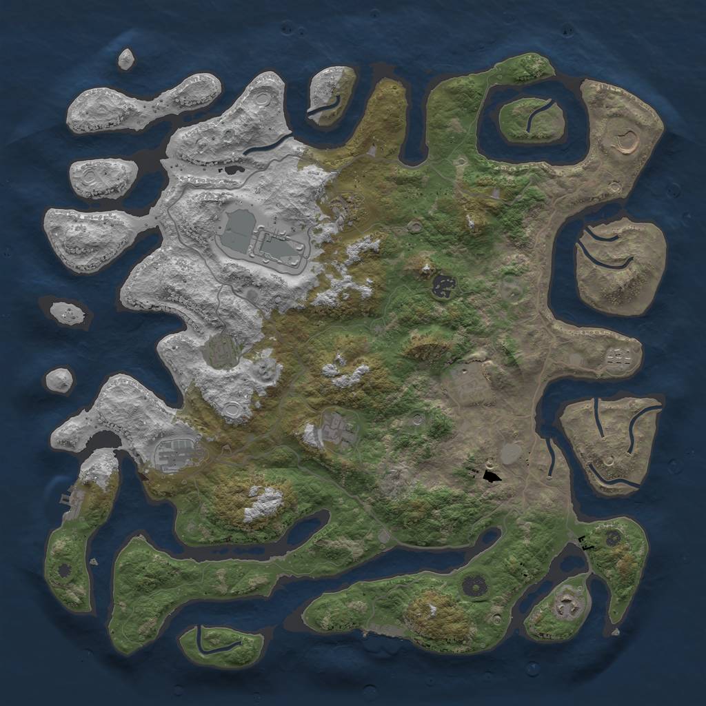 Rust Map: Procedural Map, Size: 4500, Seed: 546875, 18 Monuments