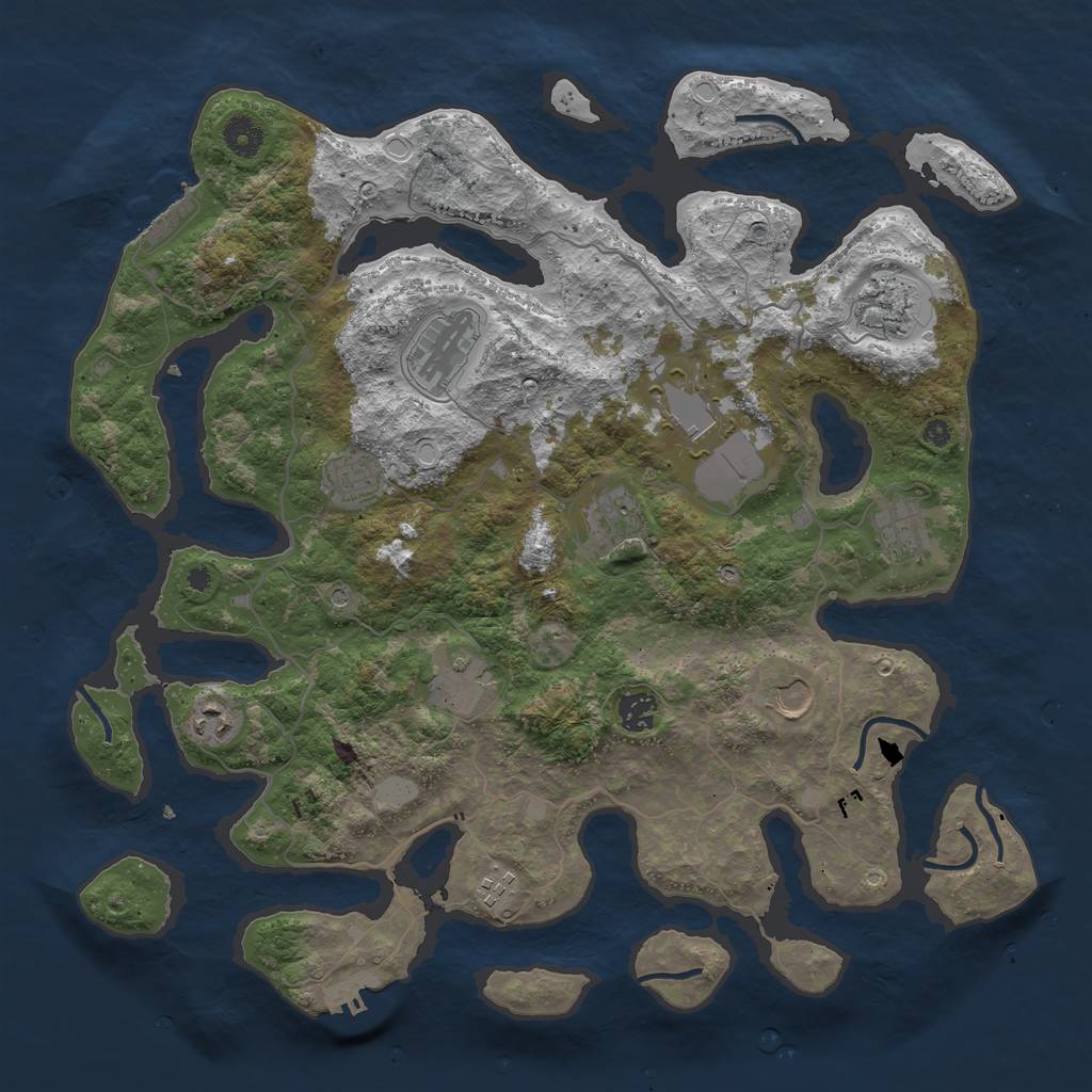 Rust Map: Procedural Map, Size: 4100, Seed: 788932247, 19 Monuments