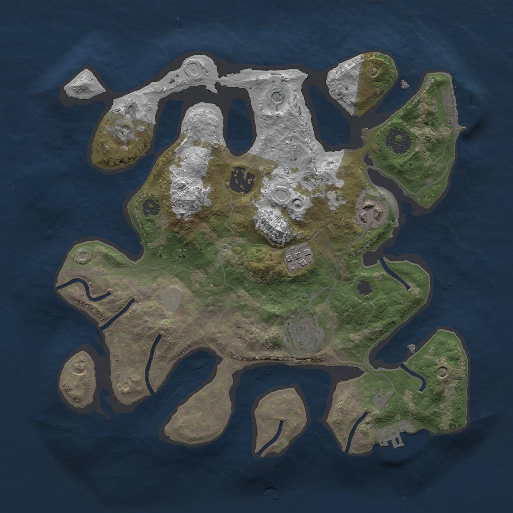 Rust Map: Procedural Map, Size: 3000, Seed: 695800869, 12 Monuments