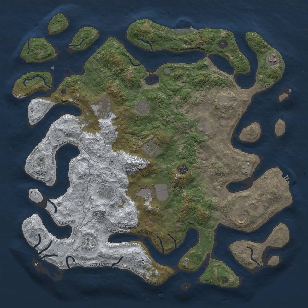 Rust Map: Procedural Map, Size: 4750, Seed: 854099906, 20 Monuments