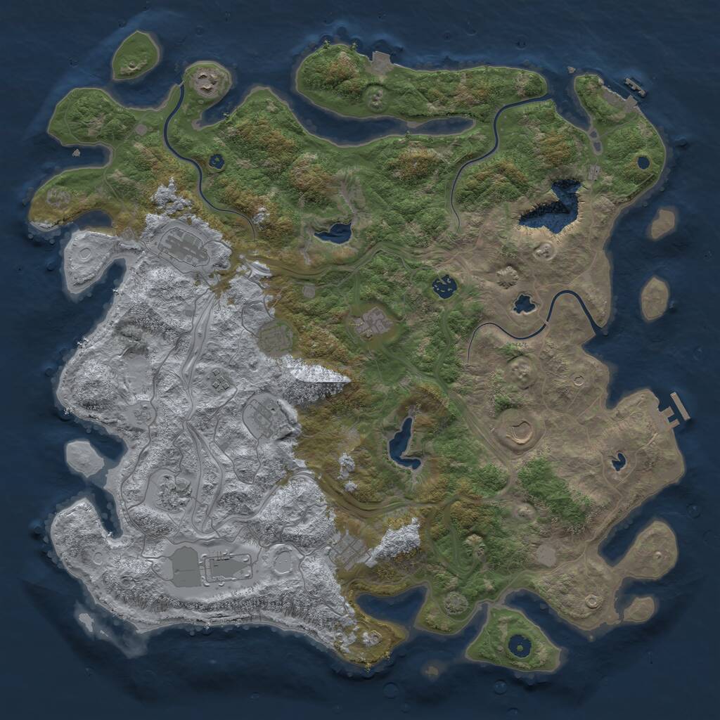 Rust Map: Procedural Map, Size: 4750, Seed: 854099906, 17 Monuments