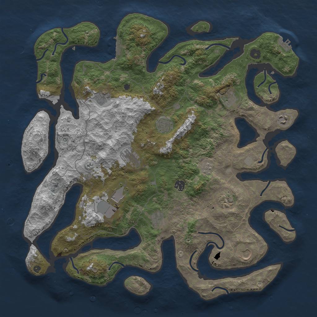 Rust Map: Procedural Map, Size: 4500, Seed: 1637388896, 19 Monuments