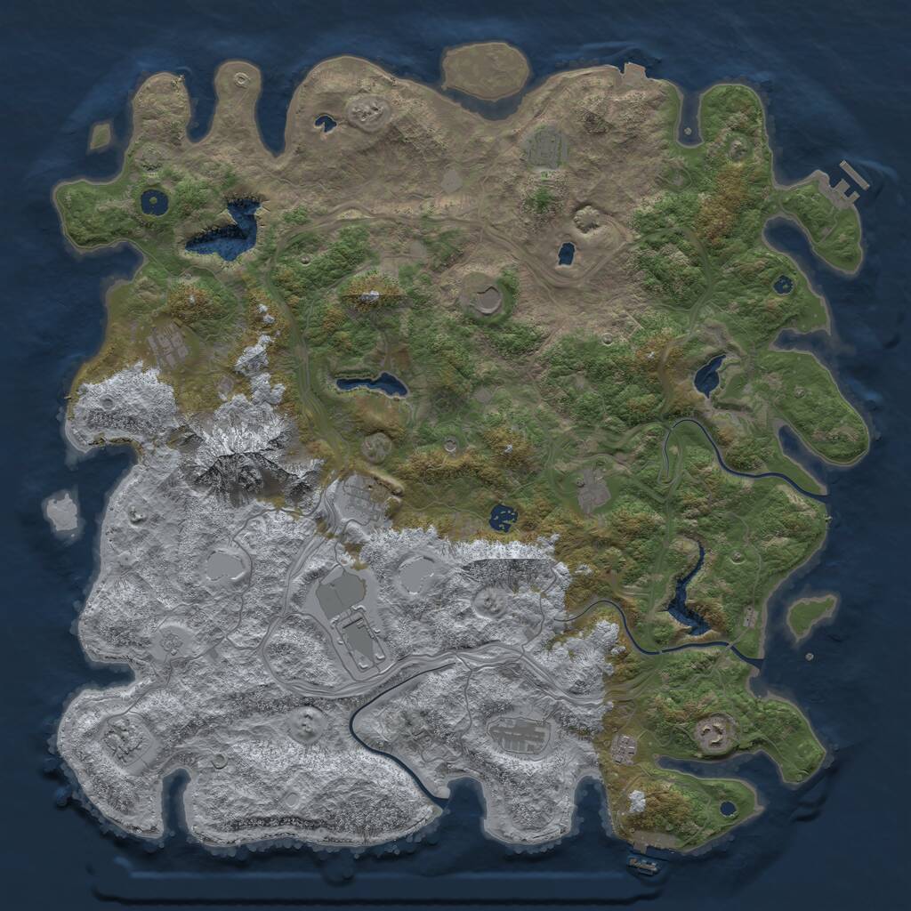 Rust Map: Procedural Map, Size: 5000, Seed: 15288493, 17 Monuments