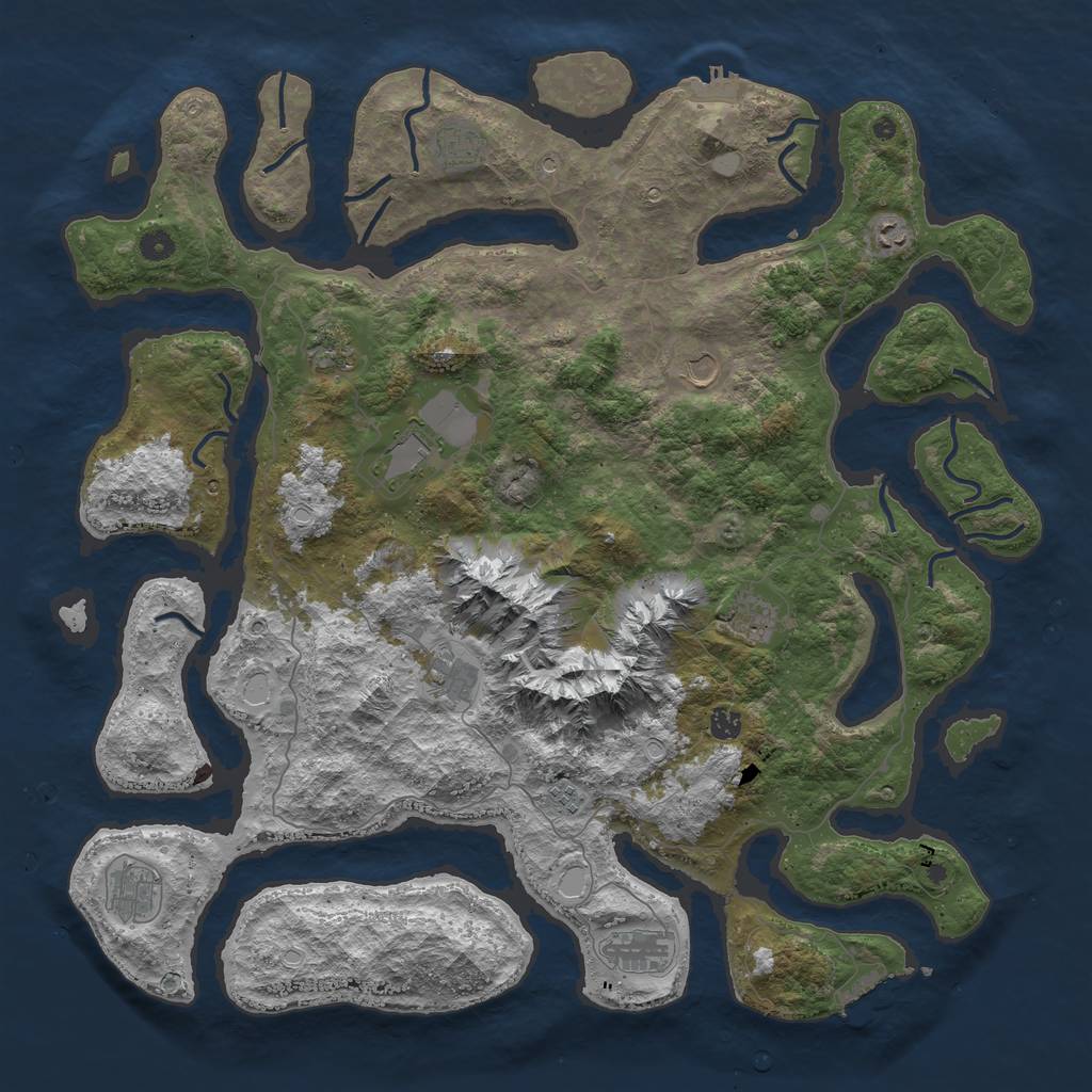 Rust Map: Procedural Map, Size: 5000, Seed: 15288493, 19 Monuments