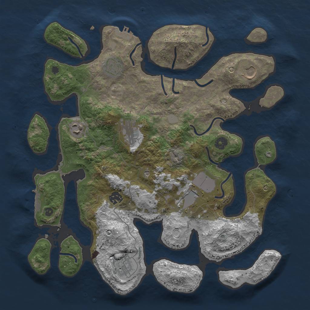 Rust Map: Procedural Map, Size: 3700, Seed: 5706271, 15 Monuments