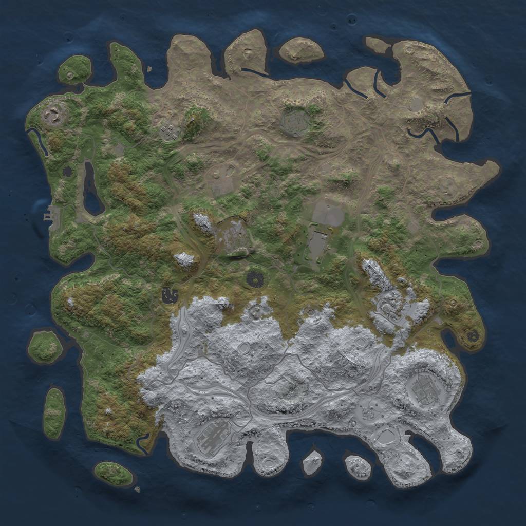 Rust Map: Procedural Map, Size: 4496, Seed: 839457654, 16 Monuments