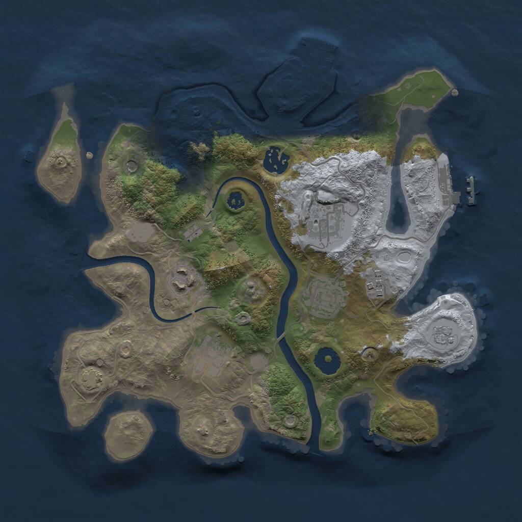 Rust Map: Procedural Map, Size: 3000, Seed: 2035756948, 12 Monuments