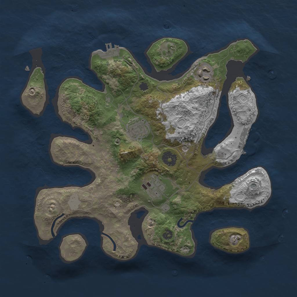 Rust Map: Procedural Map, Size: 3000, Seed: 2035756948, 11 Monuments