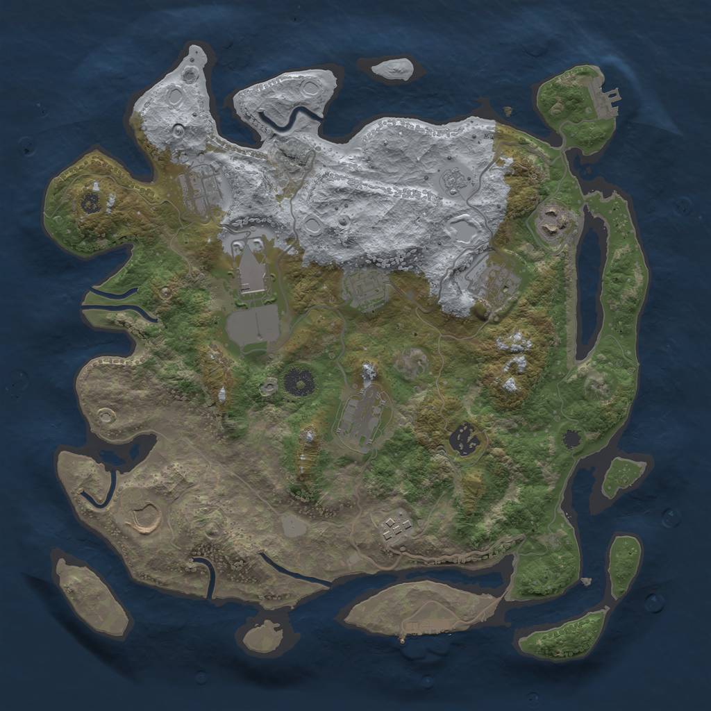 Rust Map: Procedural Map, Size: 3550, Seed: 217913, 15 Monuments