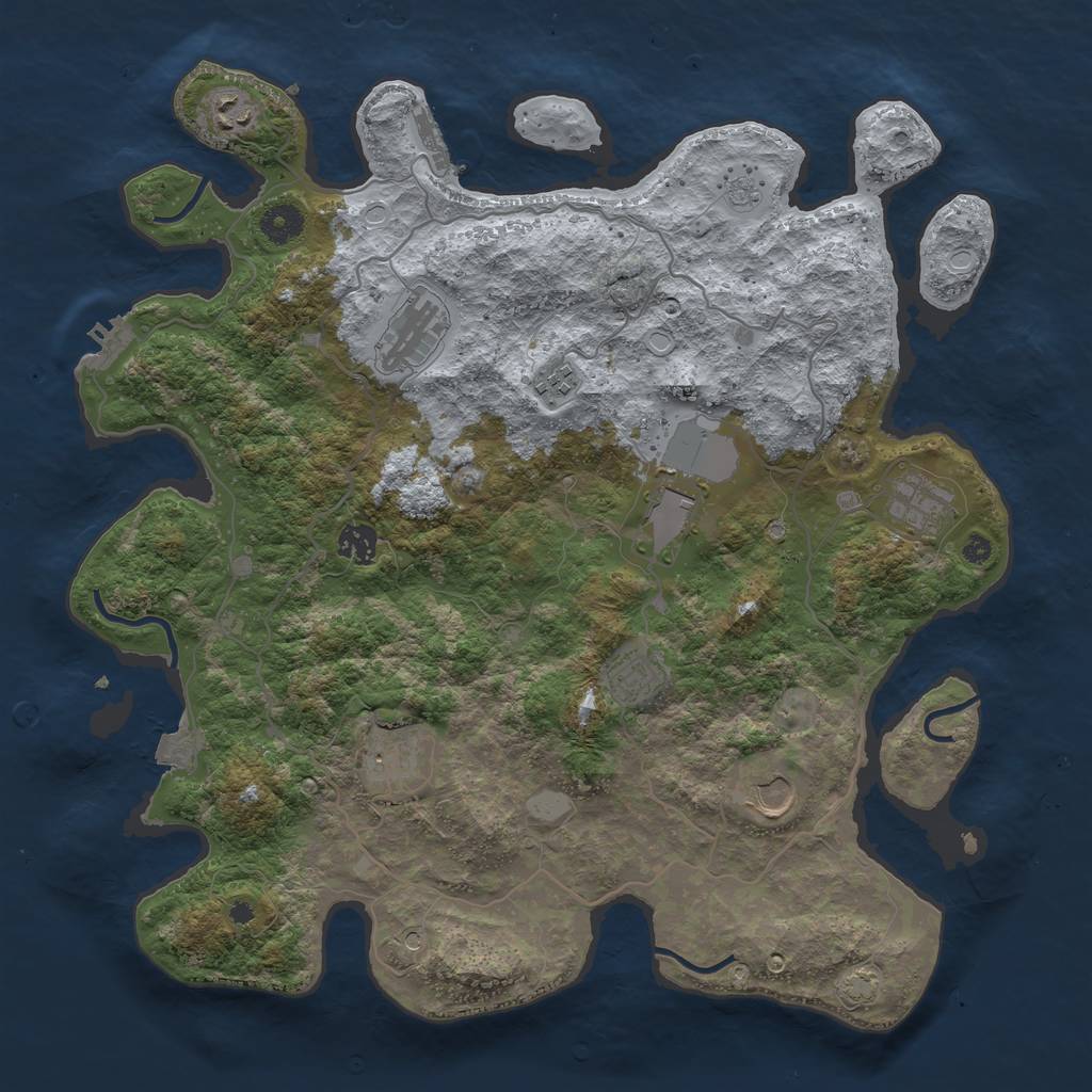 Rust Map: Procedural Map, Size: 4000, Seed: 172450, 17 Monuments