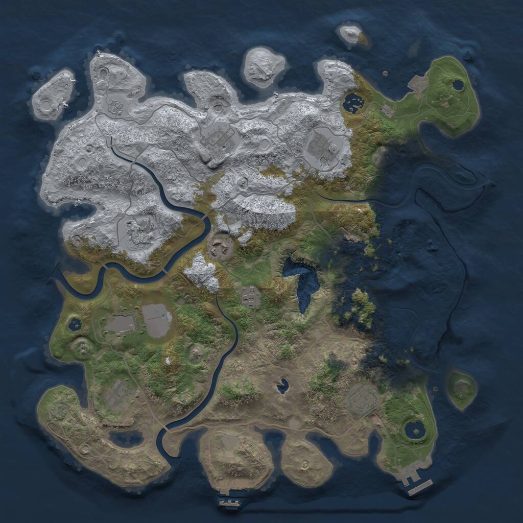 Rust Map: Procedural Map, Size: 4000, Seed: 231221, 15 Monuments