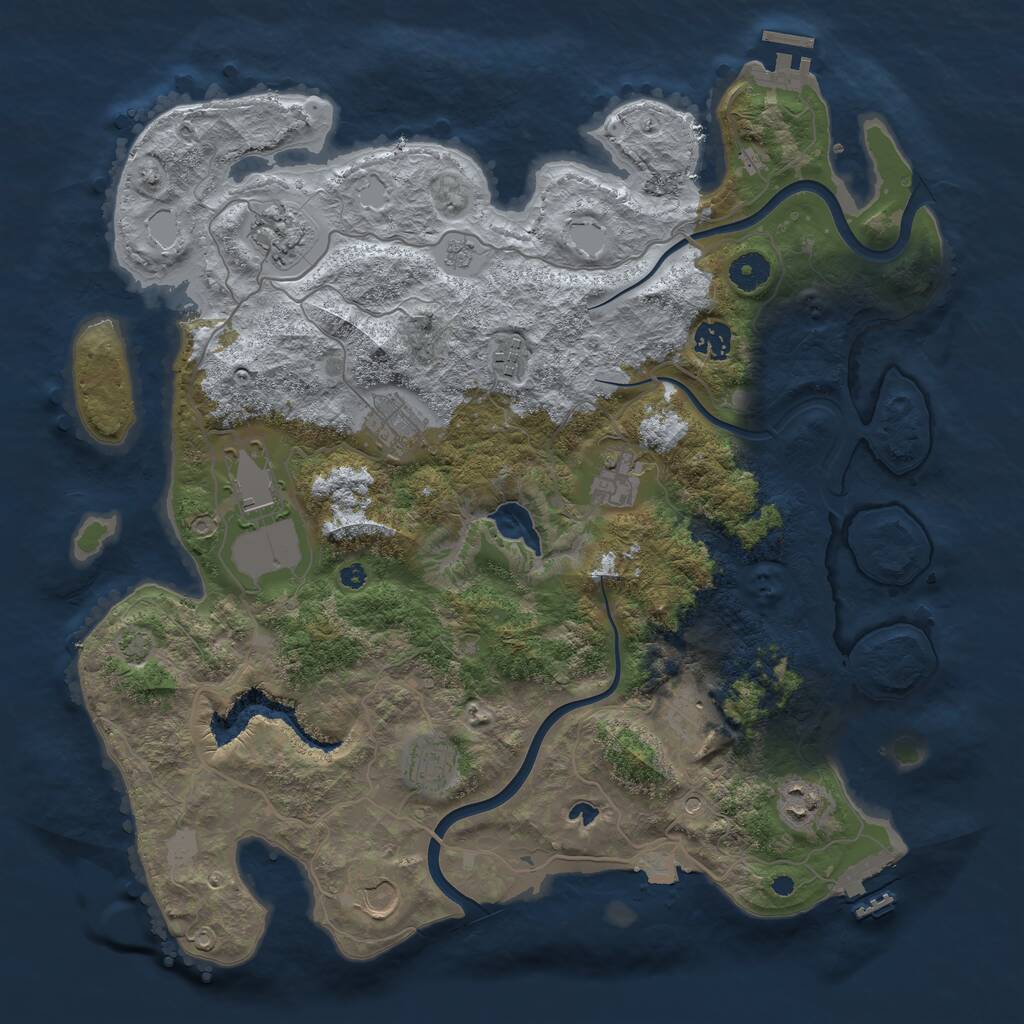 Rust Map: Procedural Map, Size: 4000, Seed: 390364, 16 Monuments