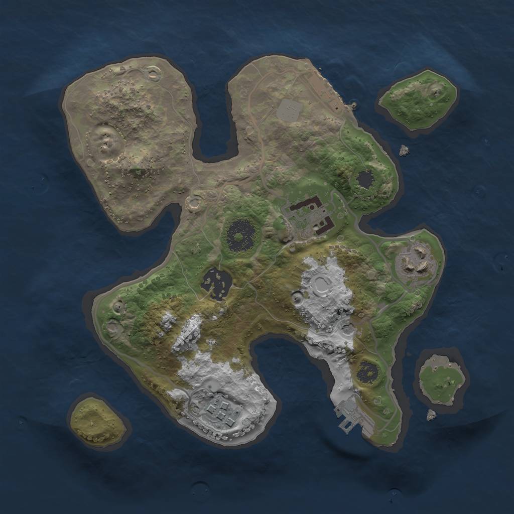 Rust Map: Procedural Map, Size: 2500, Seed: 658311821, 12 Monuments