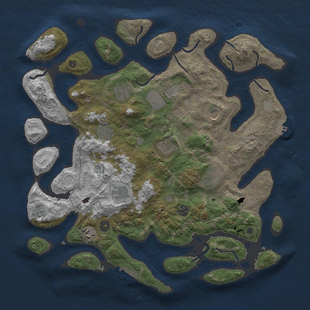 Rust Map: Procedural Map, Size: 4250, Seed: 224142909, 18 Monuments