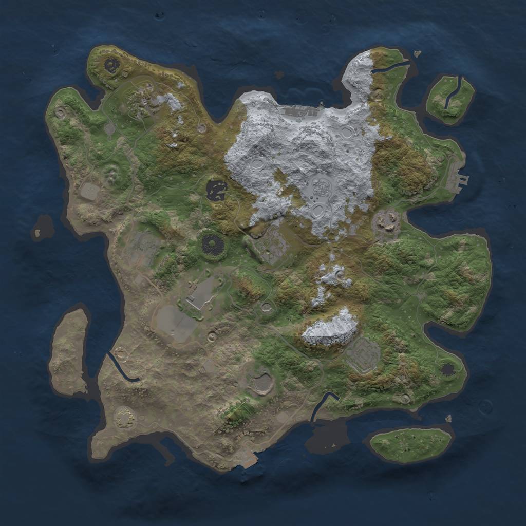 Rust Map: Procedural Map, Size: 3550, Seed: 822654, 16 Monuments