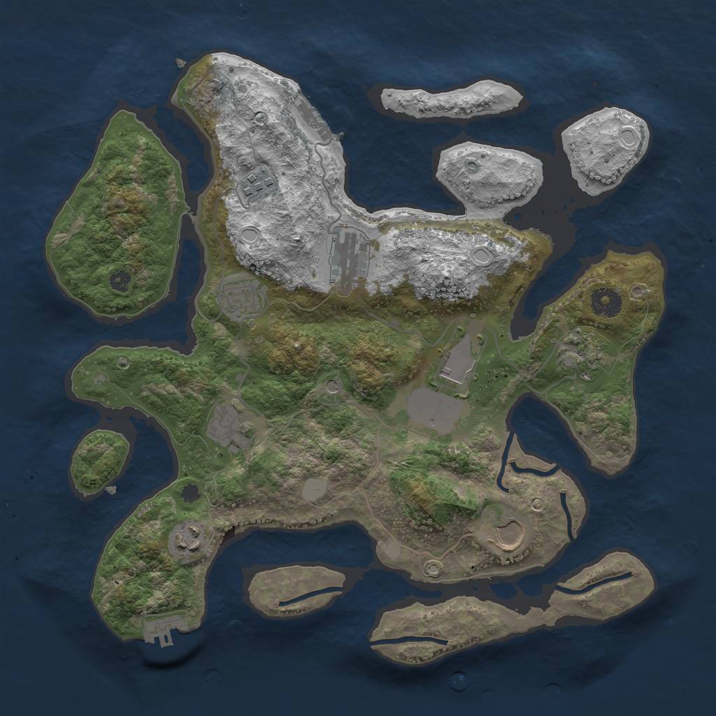 Rust Map: Procedural Map, Size: 3500, Seed: 300964402, 16 Monuments