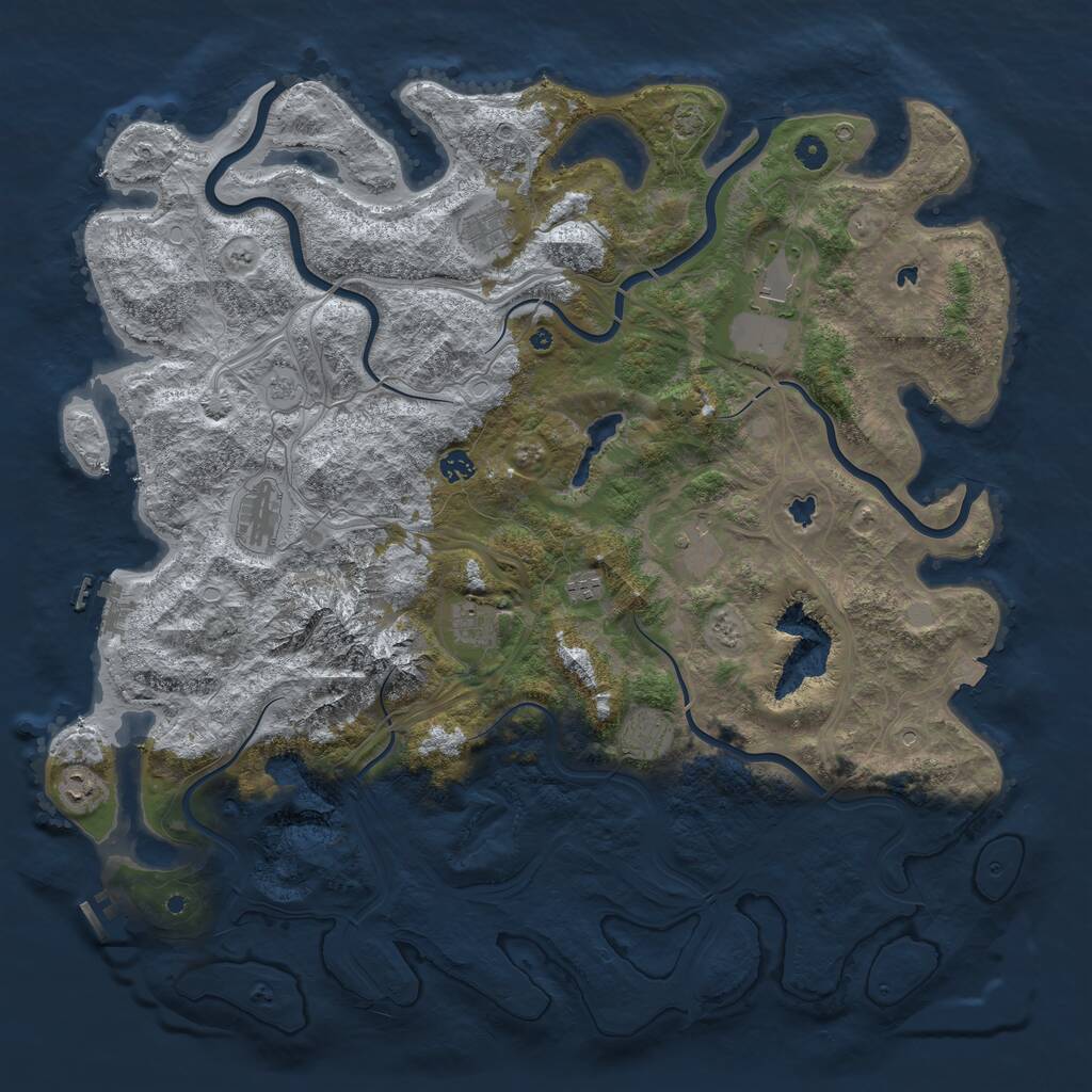 Rust Map: Procedural Map, Size: 5000, Seed: 315353511, 15 Monuments