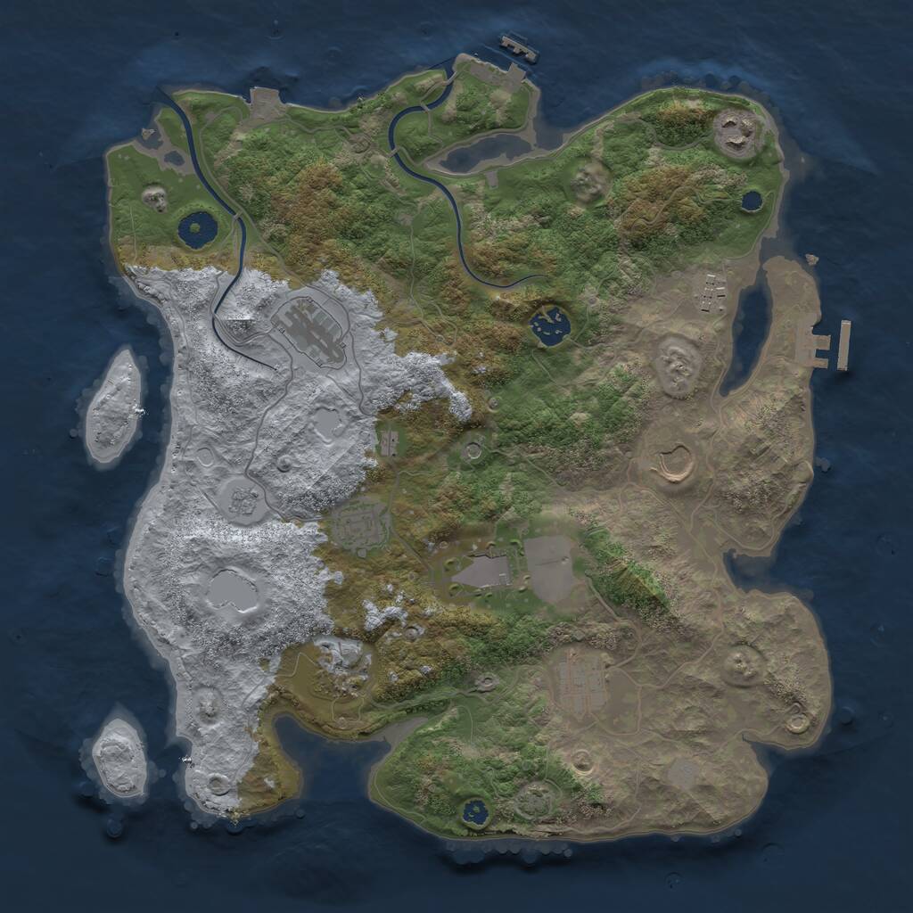 Rust Map: Procedural Map, Size: 3700, Seed: 2623528, 15 Monuments