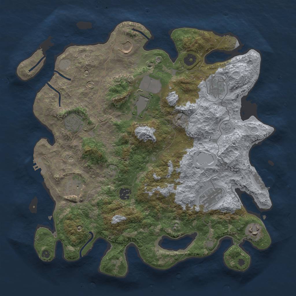 Rust Map: Procedural Map, Size: 3700, Seed: 6218465, 15 Monuments