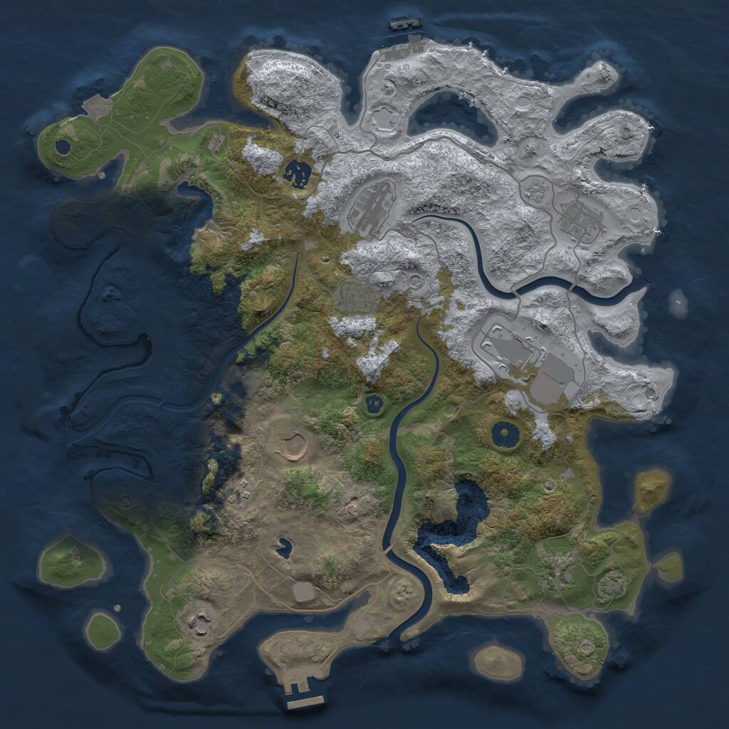 Rust Map: Procedural Map, Size: 4000, Seed: 216870, 15 Monuments