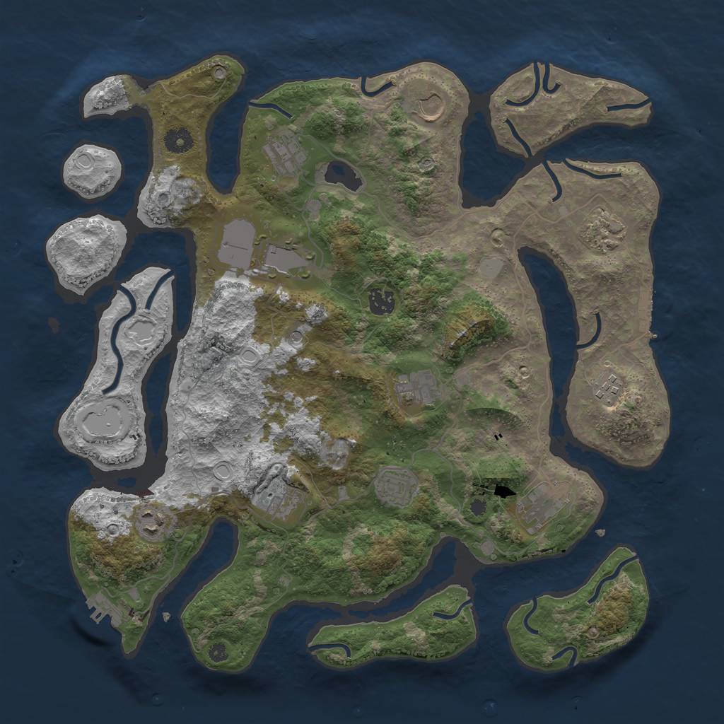 Rust Map: Procedural Map, Size: 3950, Seed: 1678091931, 19 Monuments