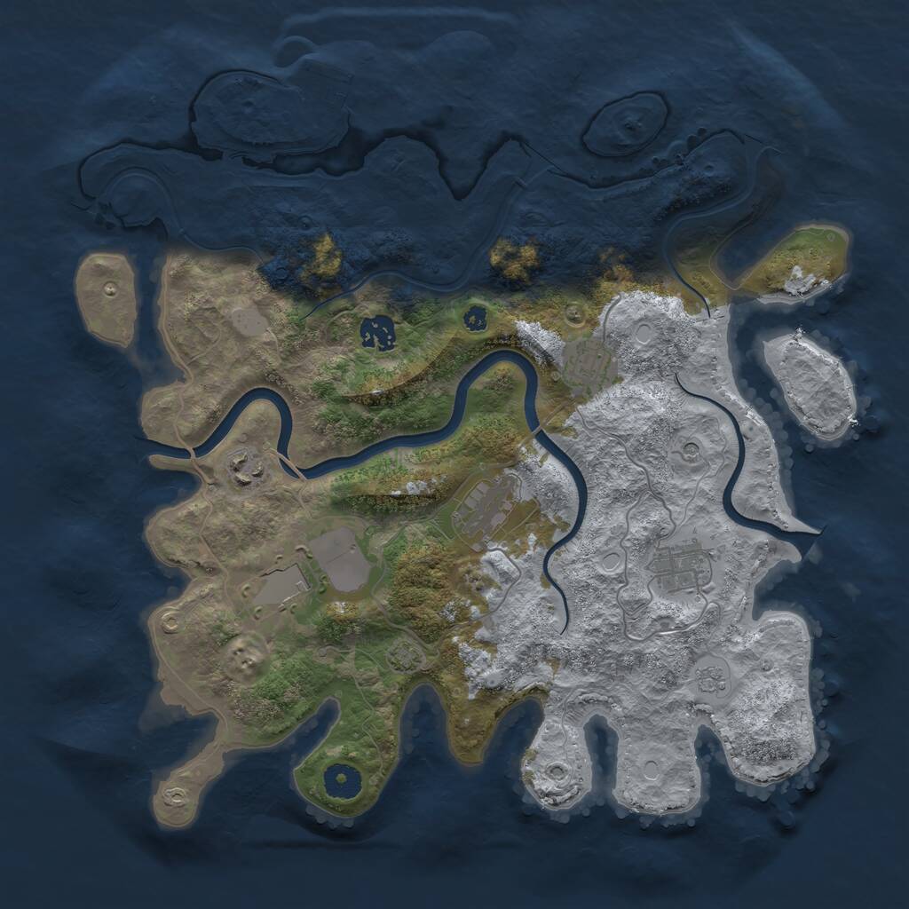Rust Map: Procedural Map, Size: 3700, Seed: 1699039, 11 Monuments