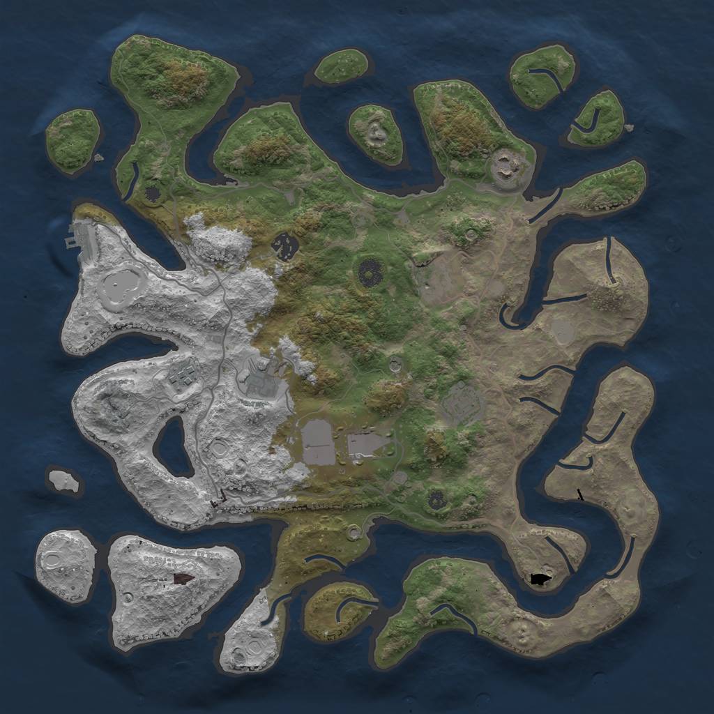 Rust Map: Procedural Map, Size: 4000, Seed: 785950564, 14 Monuments