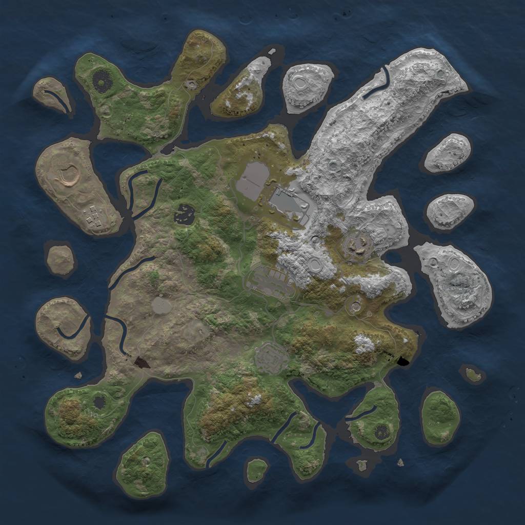 Rust Map: Procedural Map, Size: 3700, Seed: 6314700, 13 Monuments