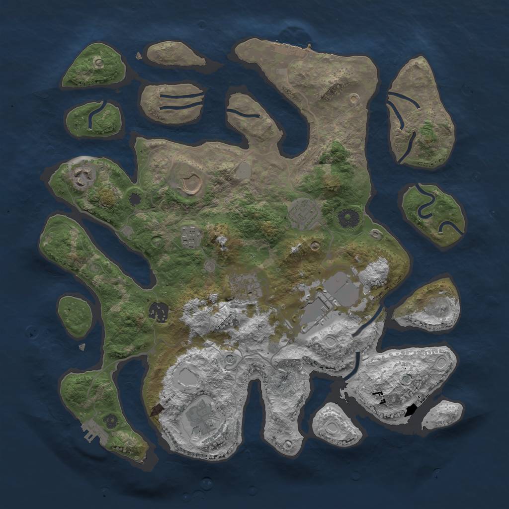 Rust Map: Procedural Map, Size: 3700, Seed: 1356374, 16 Monuments