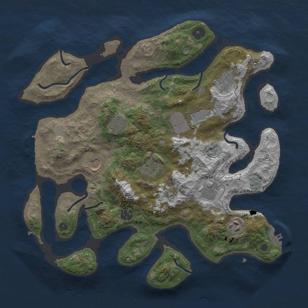 Rust Map: Procedural Map, Size: 3700, Seed: 5790698, 17 Monuments