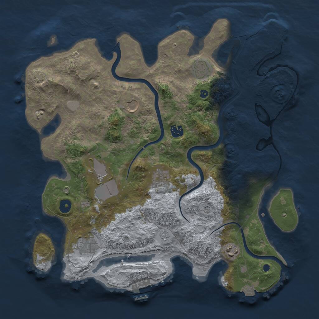 Rust Map: Procedural Map, Size: 3700, Seed: 7559, 13 Monuments