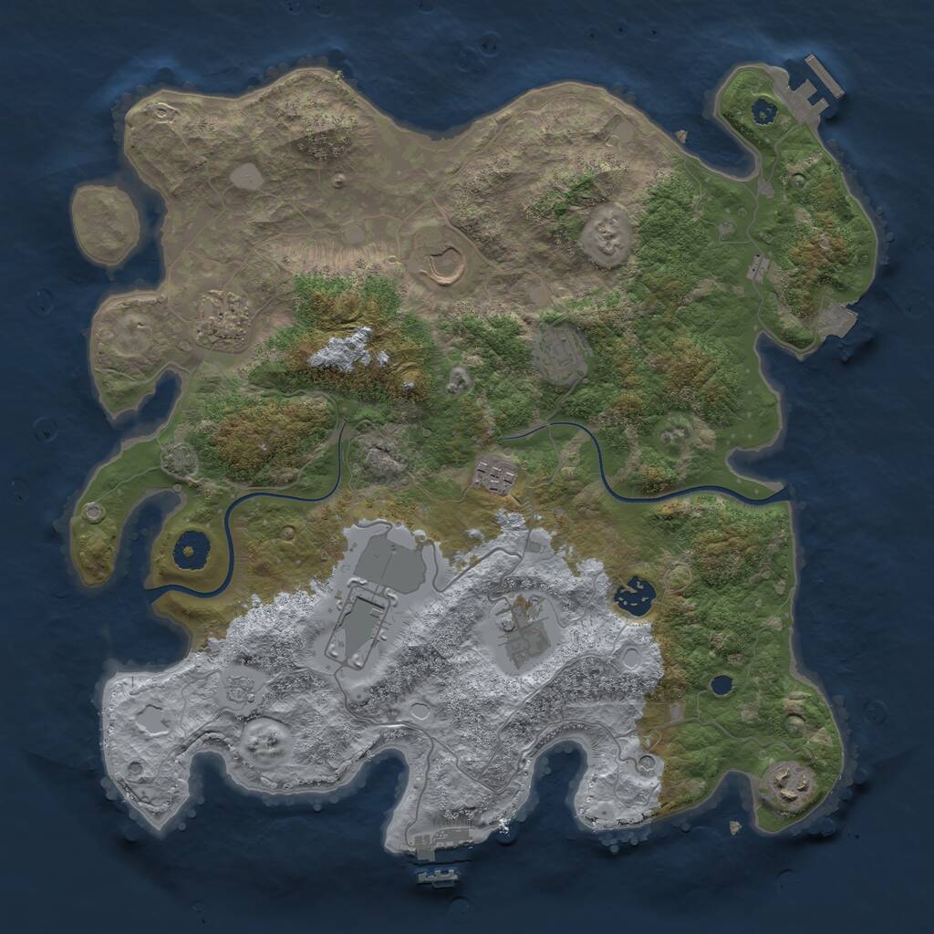 Rust Map: Procedural Map, Size: 3700, Seed: 5545918, 14 Monuments