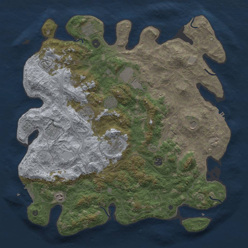Rust Map: Procedural Map, Size: 4500, Seed: 8533129, 18 Monuments