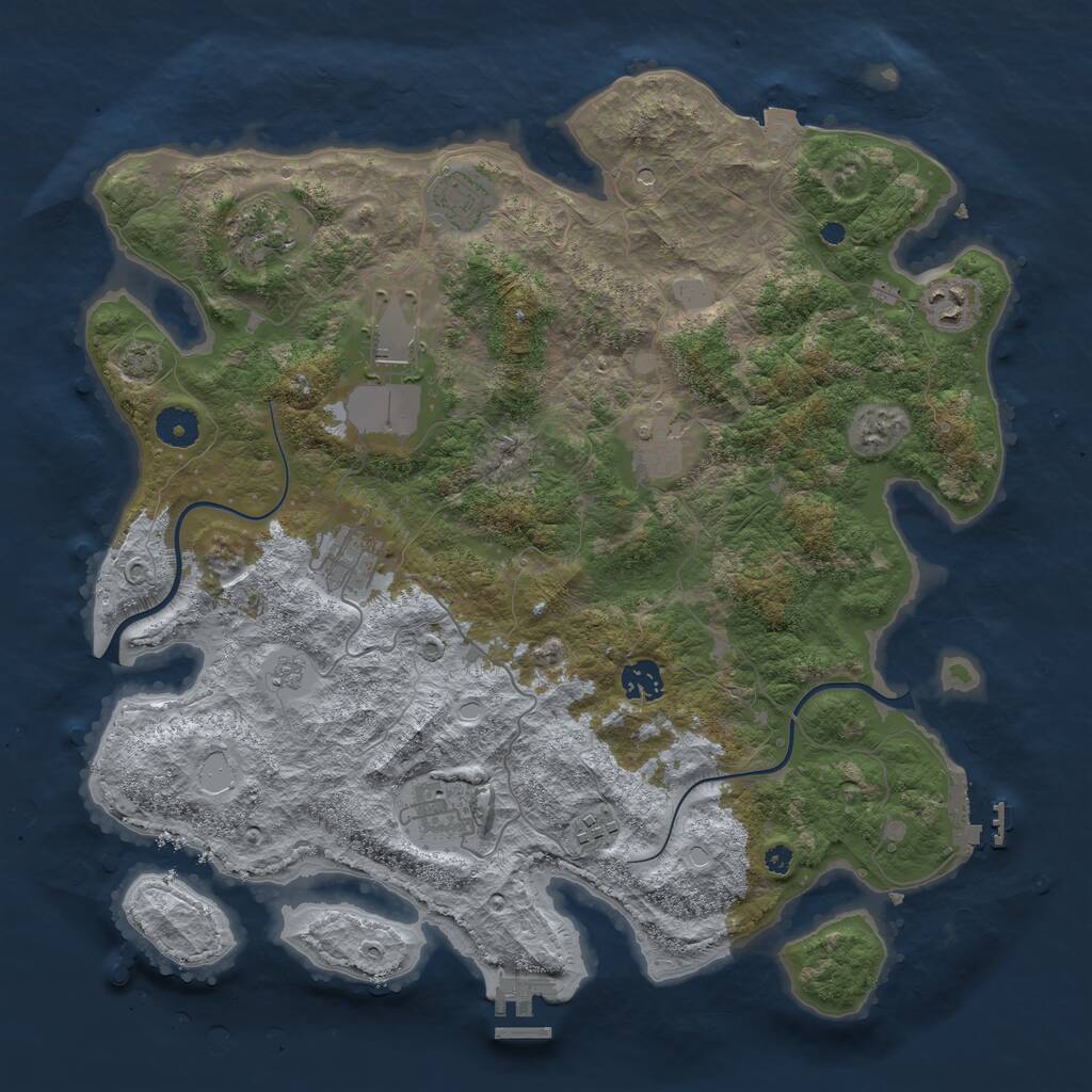 Rust Map: Procedural Map, Size: 3900, Seed: 2345154, 15 Monuments