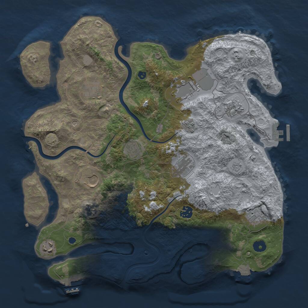 Rust Map: Procedural Map, Size: 3700, Seed: 6024005, 16 Monuments