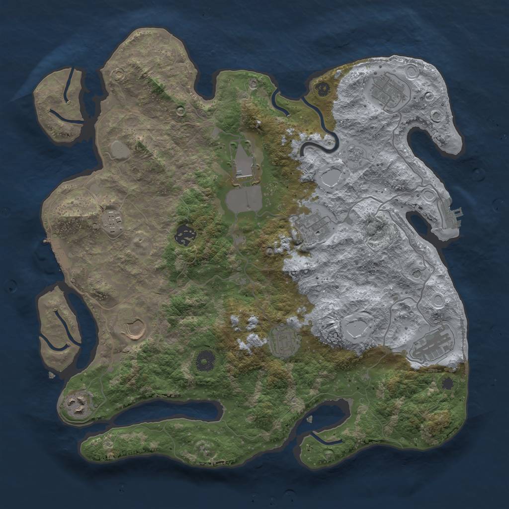 Rust Map: Procedural Map, Size: 3700, Seed: 6024005, 16 Monuments