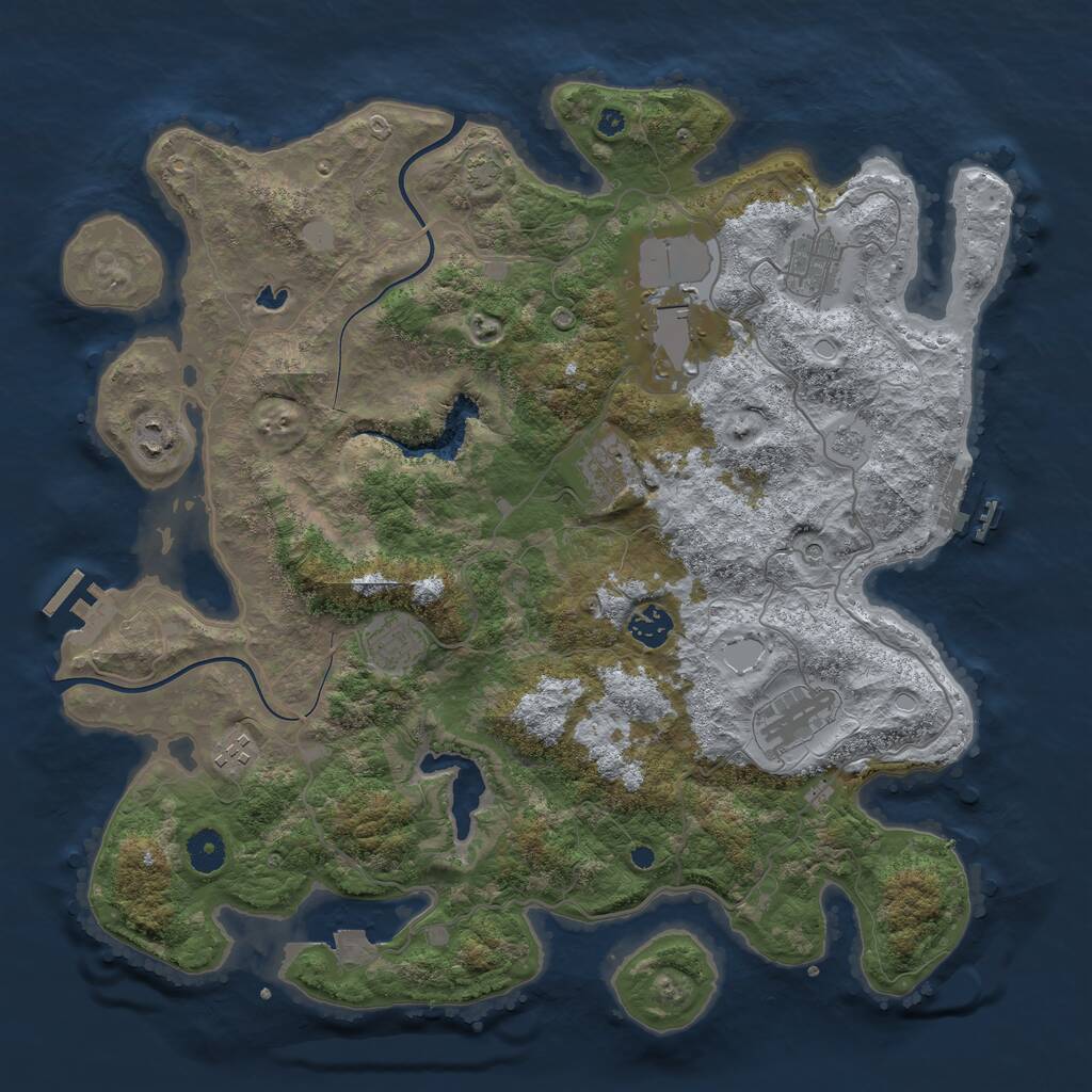 Rust Map: Procedural Map, Size: 4000, Seed: 415051, 14 Monuments
