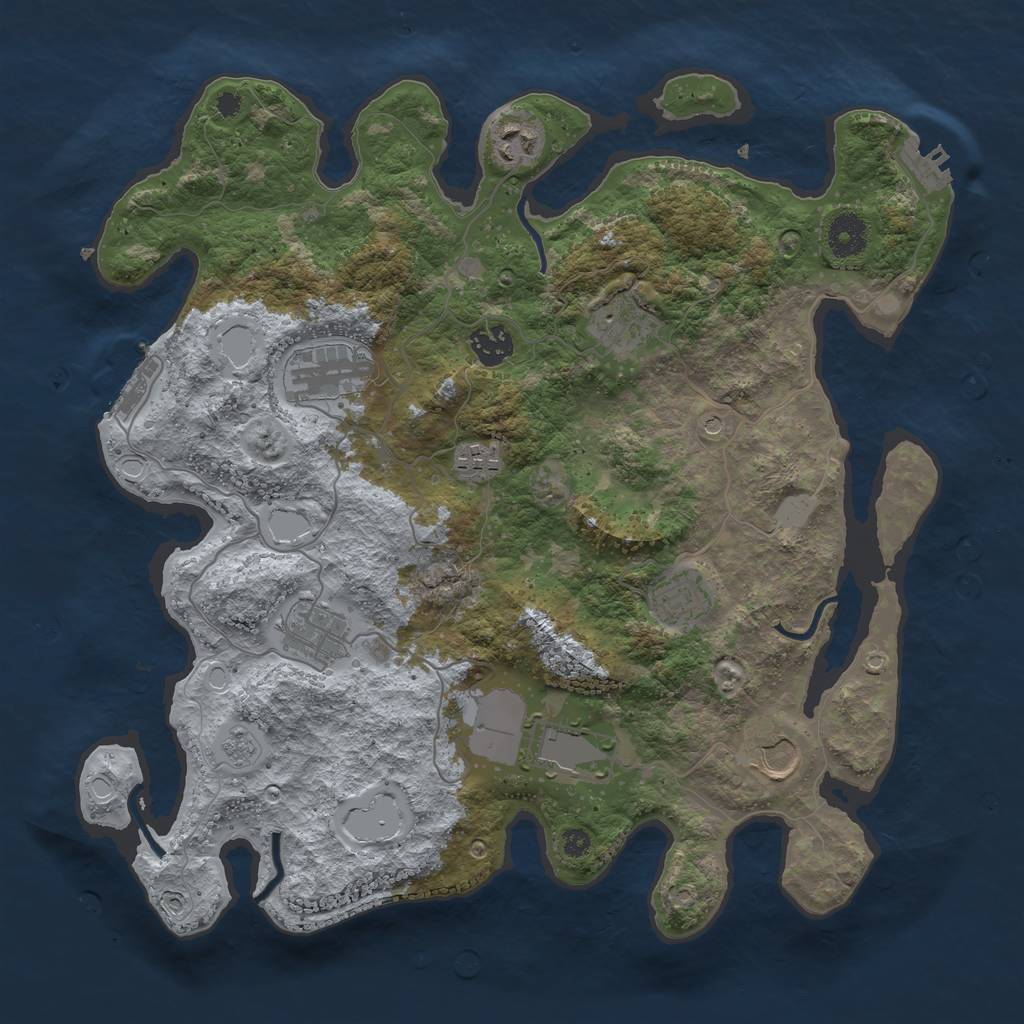 Rust Map: Procedural Map, Size: 3700, Seed: 4527402, 16 Monuments