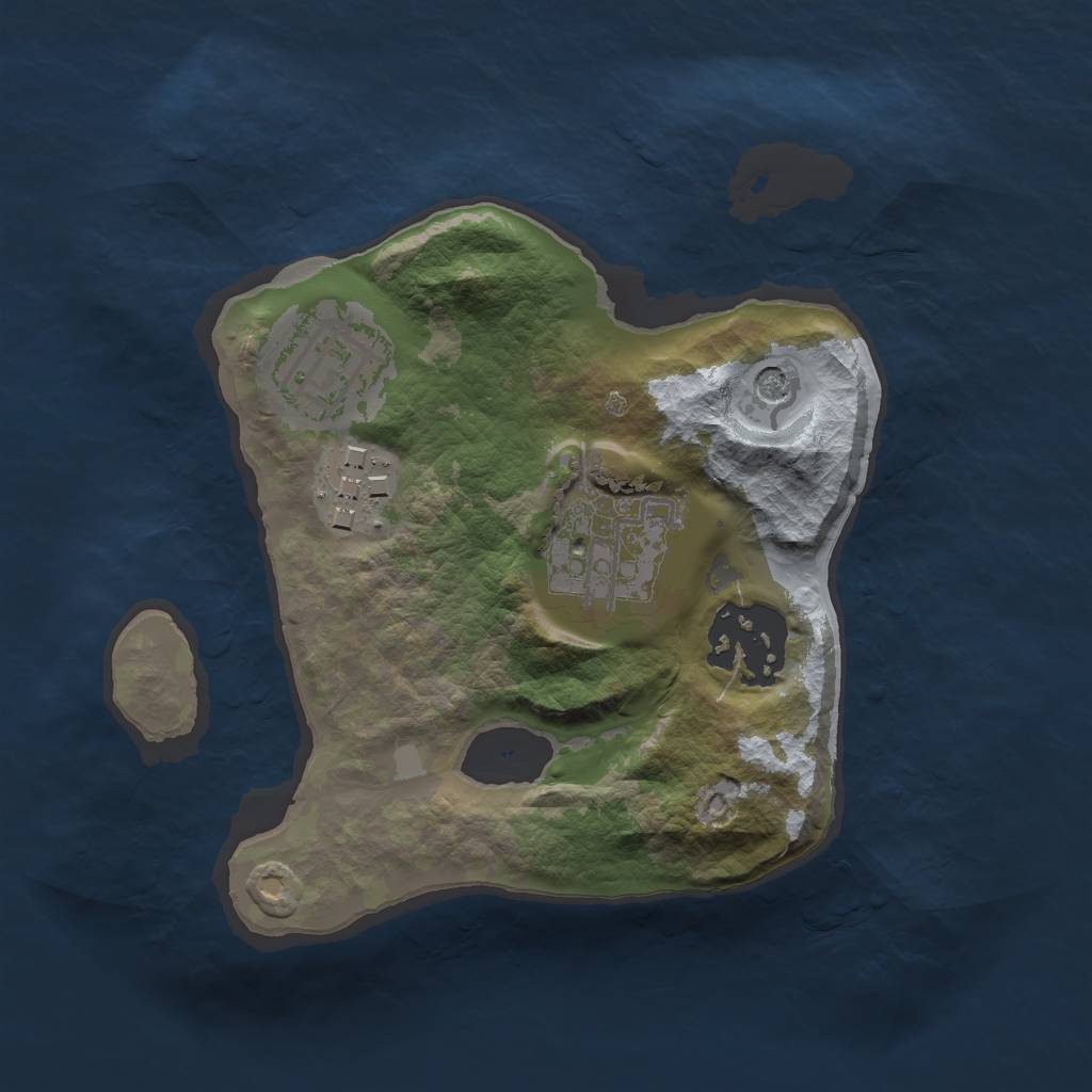 Rust Map: Barren, Size: 1950, Seed: 13838, 7 Monuments