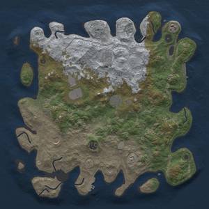 Thumbnail Rust Map: Procedural Map, Size: 4000, Seed: 37677, 14 Monuments