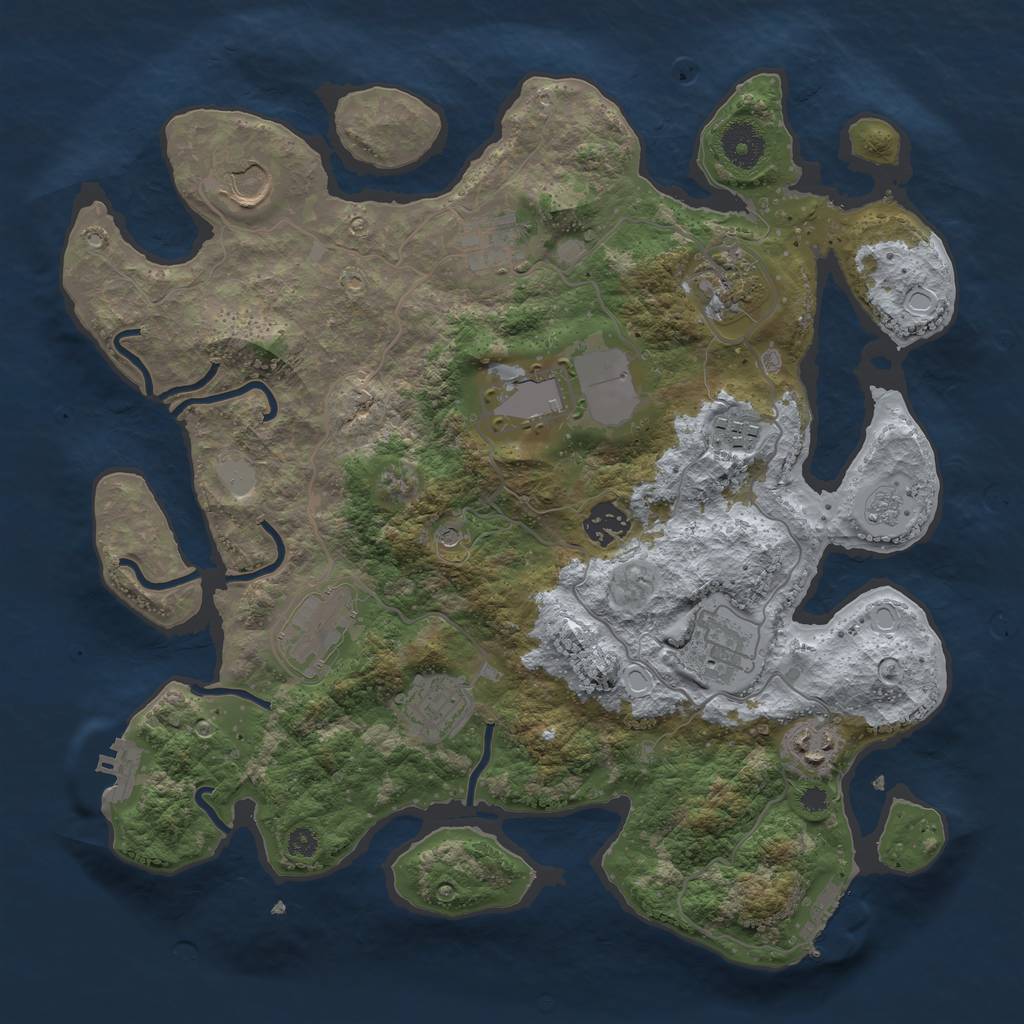 Rust Map: Procedural Map, Size: 3550, Seed: 16780, 17 Monuments