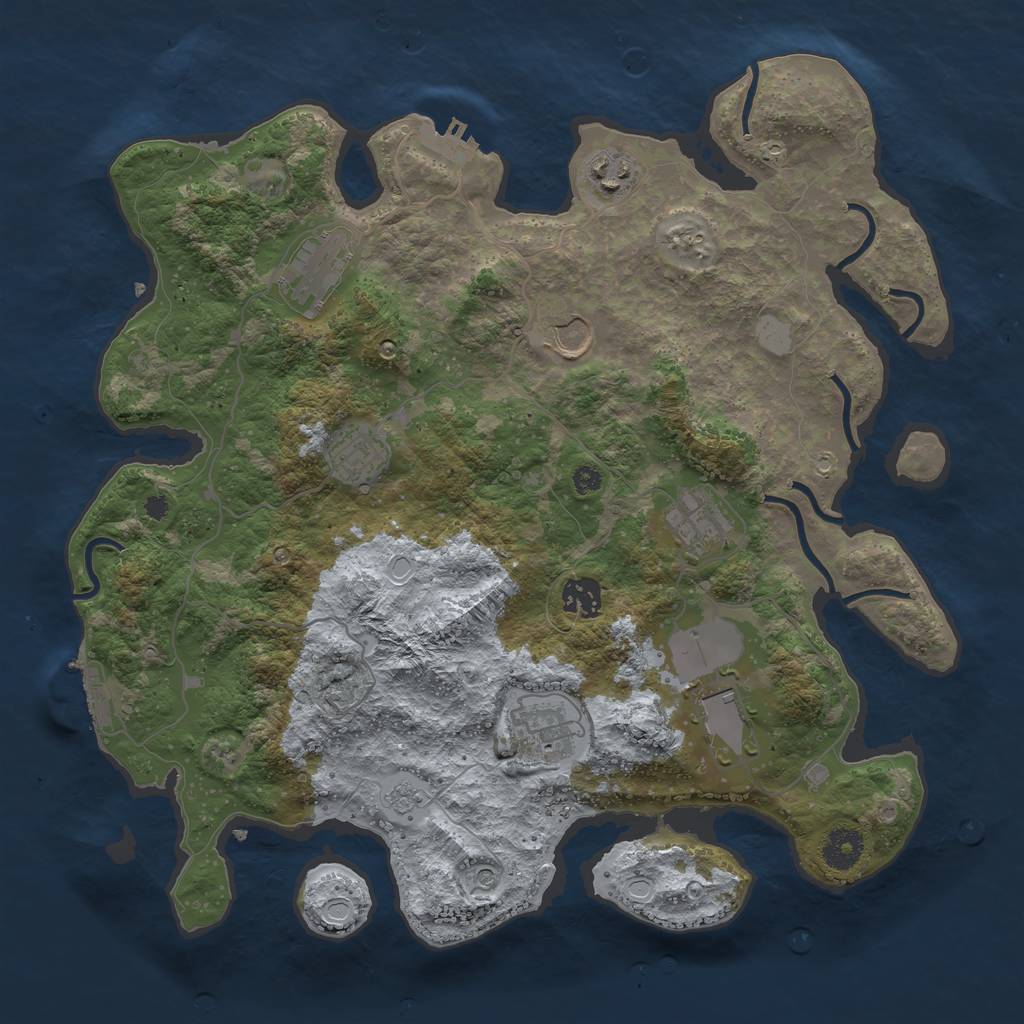 Rust Map: Procedural Map, Size: 3700, Seed: 3261524, 15 Monuments