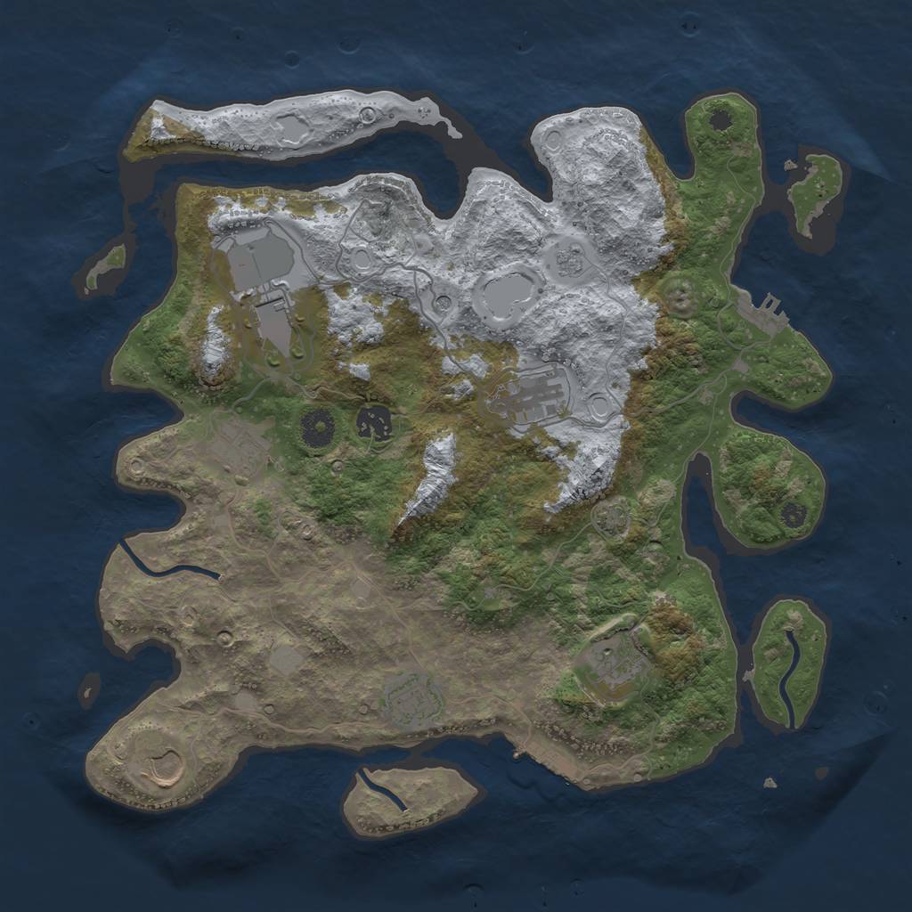 Rust Map: Procedural Map, Size: 3700, Seed: 5994604, 15 Monuments