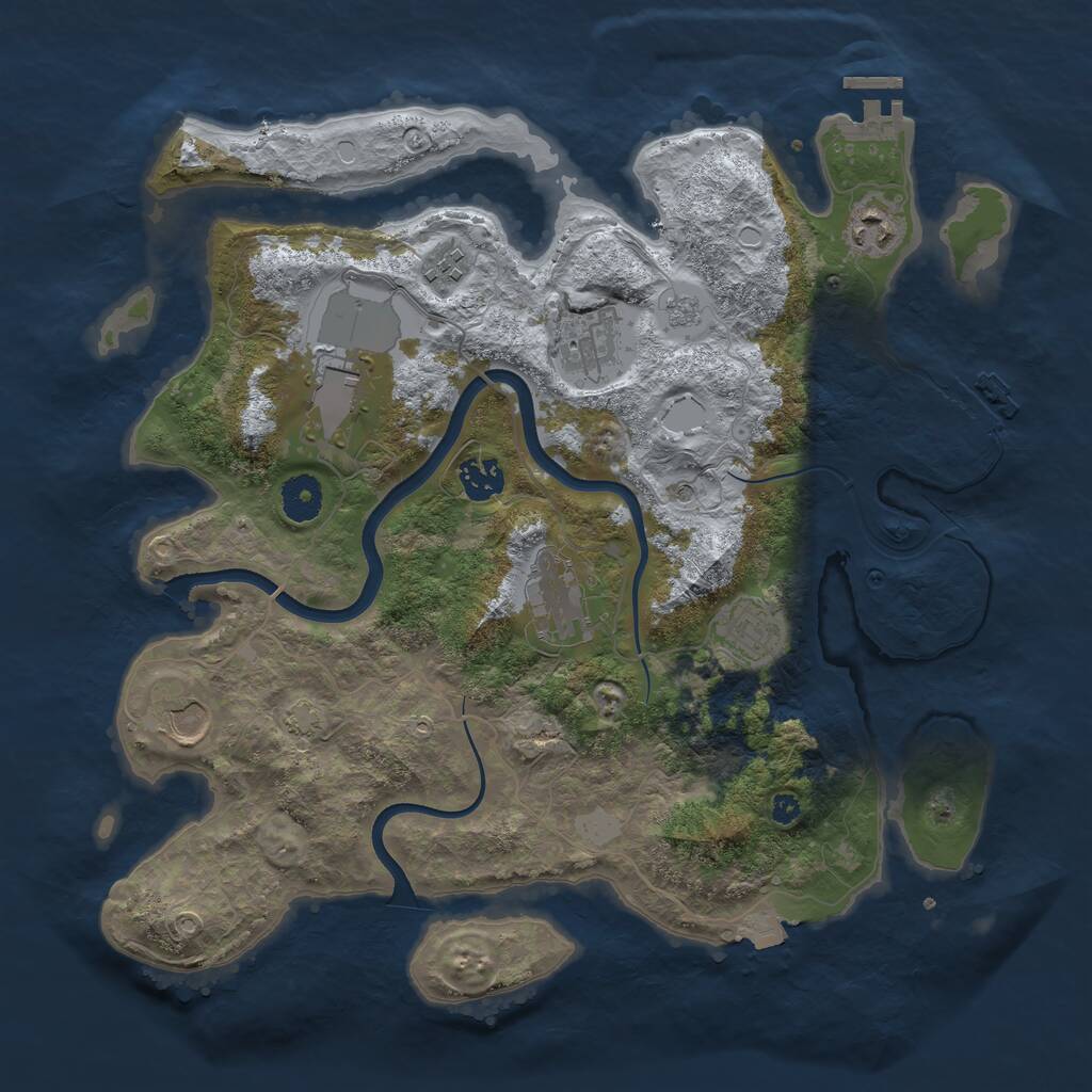 Rust Map: Procedural Map, Size: 3700, Seed: 5994604, 14 Monuments